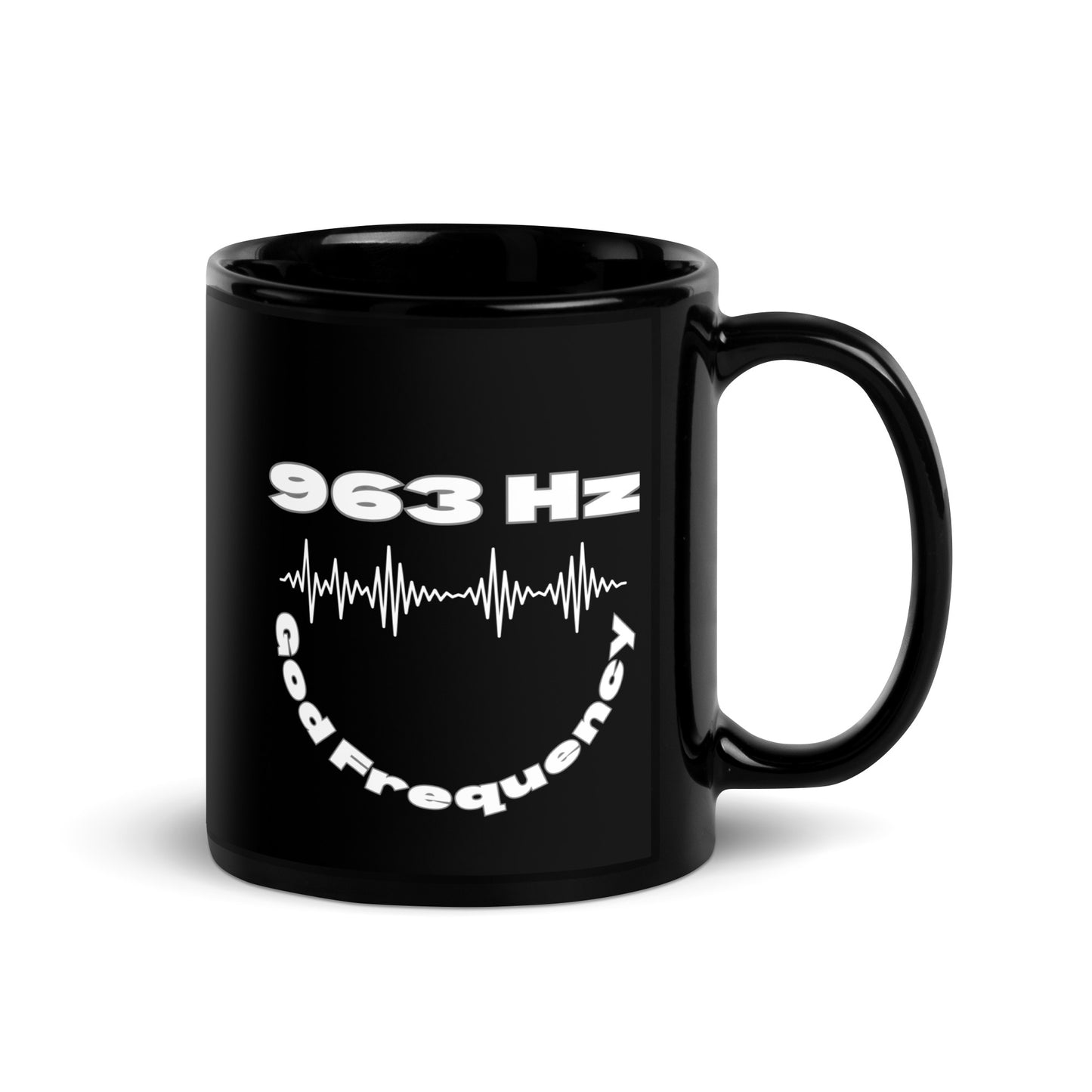 963 Hz God Frequency Higher Consciousness Chakra Healing Black Coffee Mug