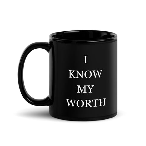 I Am Worth It-Motivational Black Coffee Mug
